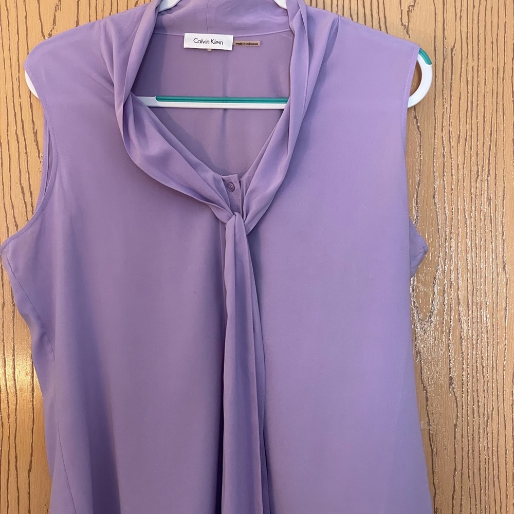 Calvin Klein Sleevless Tie Front Button Down